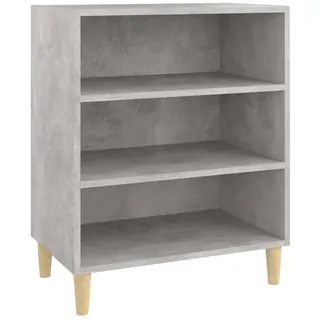 vidaXL Sideboard mit 3 Regalböden Bücherregal Standregal Beistellschrank Regal Bücherschrank Schrank Kommode Anrichte Betongrau 57x35x70cm Holzwerkstoff