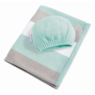 Babydecke »Kuscheldecke 90x70 cm aus 100% BIO Baumwolle«, SEI Design, inkl. Mütze + Geschenkverpackung grün