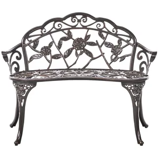 Vintage-Gartenbank für den Außenbereich aus Metall und Aluminium 2-Sitzer mit Ar