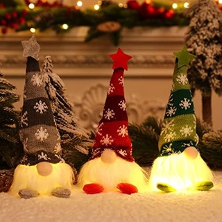 Weihnachtsdeko 3pc Weihnachten Deko Wichtel mit LED Licht, Weihnachtsdeko Amerikanisch, Schwedischen Weihnachtsmann, Santa Skandinavischer Wichtel Geschenke für Kinder Familie Weihnachten (Kurz)
