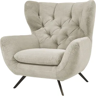 Candy Ohrensessel Beatrice Samt-Optik 100 x 106 x 95 cm Beige