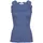 Spitzentop mit Seide Damen Gr L jeansblau Feinstrick Obermaterial 70 Seide 30 Baumwolle körpernah hüftbedeckend Rundhals Tops Spitzentop mit
