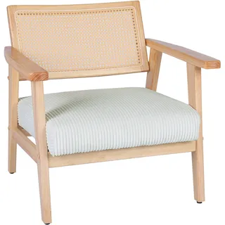 Home Affaire Loungesessel »VILLAINE«, Einzelsessel, Rattan-Sessel mit Wiener Geflecht, Cord, Webstoff beige