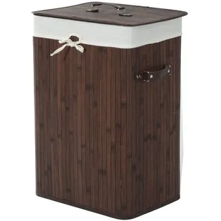 Wäschekorb, Wäschebox, Wäschesammler mit Deckel, faltbar, 72L, Dunkelbraun