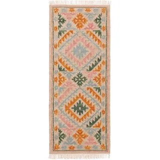 Teppich Zohra, benuta, rechteckig, Höhe: 5 mm, Wolle, handgewebt, Kelim, Ethno-Style, Wohnzimmer beige|bunt