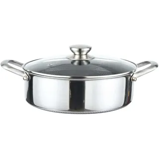 Bräter 18/10 Edelstahl Antihaft Wabenstruktur Koch-Topf Induktion Ø32cm 6,5 L