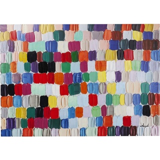 Kare Design Bild Touched Colorful Dots, Massivholz Rahmen, handgemalte Details mit Ölfarben, Baumwollleinwand, Acrylfarbe, Kunstdruck, 140x200x3,5cm