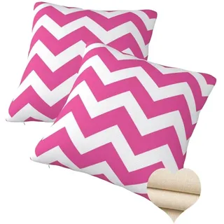 Kissenbezug 40 X 40 cm Deko Kissen Rosa Kissenbezüge 2er Set, Streifen Kissenbezug Vintage Sofa Kissen Zierkissenbezüge, Leinen Kissenhülle Couch Kissen für Stuhl Zimmer Deko Wohnzimmer Gifts -xh74