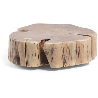 Rollbarer Couchtisch mit Baumscheibe Akazie Massivholz