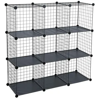 Estexo Regalsystem 9 Fächer Schwarz
