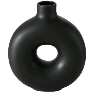 BOLTZE Tischvase Set Lanyo schwarz aus Keramik, runde Form