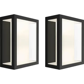 Philips Hue Impress Wandleuchte White & Color Schwarz Breit Doppelpack