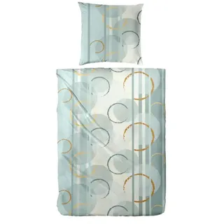 Möbel Kraft Bettwäsche-Set Biber Grün 135 x 200 cm + 40 x 80 cm