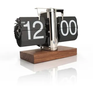 HERCHR Digital-Flip-Down-Uhr, Flip-Schreibtischuhr, Retro-Flip-Uhr, mechanische Flip-Uhr, Tischuhr Retro-Minimalist-Einfuß-mechanische Auto-Flip-Uhr, Batteriebetriebene Digitale Flip-Down-Uhr