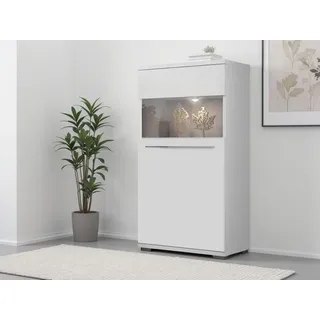 OTTO home Highboard Piano Vitrine 123 x 60 x 40,2 cm Weiß