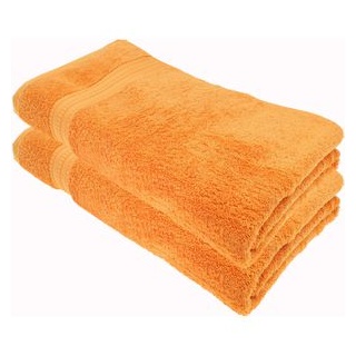 Julie-Julsen Handtuch Bio, 100 x 150 cm, Badetuch, 100% Bio-Baumwolle, orange, 2 Stück