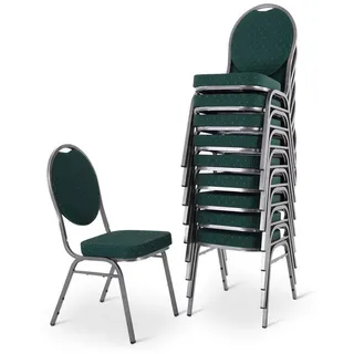 Raburg Stapelstuhl Bankettstuhl gepolstert & stapelbar, stabiler Metallrahmen, Vienna (Set), bis 150 kg belastbar, für Konferenz & Seminar grün