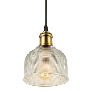LFsem Vintage Industrielle Pendelleuchte Bunte Glas Lampenschirm Decken Leuchte E27 Loft Hängelampe Suspension Beleuchtung Für Restaurants Bar (Klar)