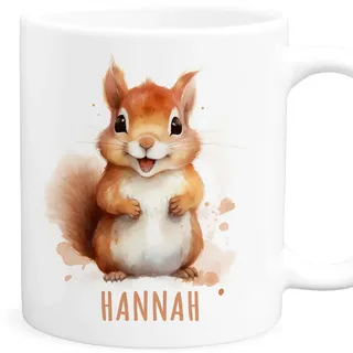 Eichhörnchen Tasse Kinder personalisiert mit Namen als Geburtstagsgeschenk