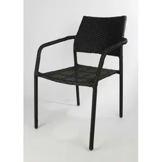 Stapelstuhl Gartenstuhl outdoor 55x82x56cm Sessel Terrasse schwarz Metallgestell