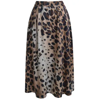 Smith & Soul Maxirock Damen Animalprint Braun L