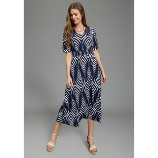 LAURA SCOTT Midikleid Ikat-Muster Blau 46