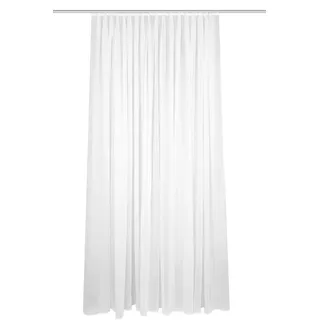 Heine HOME WOHNIDEEN 41100 Fertigstore Crosta, Uni Leinenstruktur, transparent, Faltenband, Farbe:weiß, Größe:160 x 375 cm, Anzahl:1x