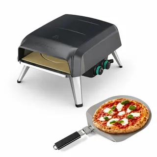 Tefal Pizzaofen mit drehbarem Pizzastein, Pizzaofen für Zuhause, - Schwarz
