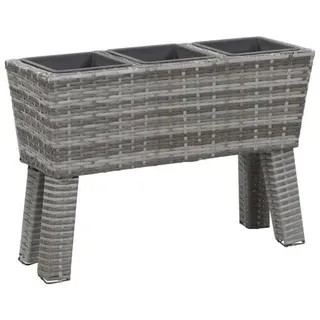 Garten-Hochbeet mit Beinen 3 Töpfen 72×25×50 cm Poly Rattan