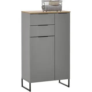 Stella Trading Denver Midischrank 60 x 106 x 32 cm Grau/Eiche