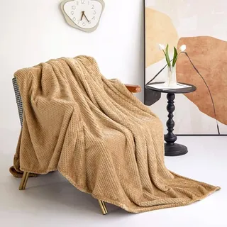 Plaid Polaire 150x200cm Dunkelblau – Weich Und Warm – Wendbar (khaki)