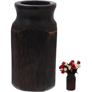 Famanu Holzvase - Blumentopf Tischvase - Modernes Design - 20,5 x 11,5 cm - Unbehandelt