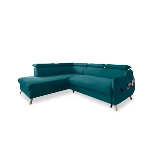 miuform Eckcouch Velours 2-Sitzer Türkis