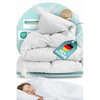 BEFA NATUR Daunendecke Ganzjahr 135x200 cm | 60% Daunen & 40% Federn | 624g Füllgewicht | Allergiker geeignet (NOMITE) | Tierwohl (DOWNPASS) | Oeko-TEX Klasse 1 | Made in Germany