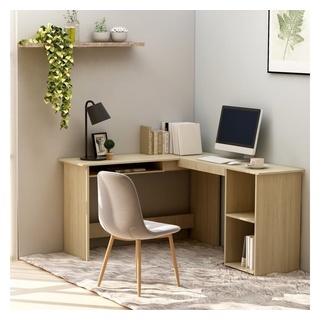 vidaXL Schreibtisch »Eckschreibtisch L-Form Sonoma-Eiche 120x140x75 cm Holzwerkstoff« braun