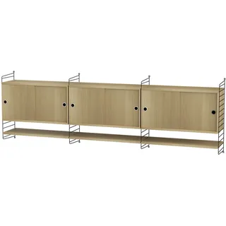 Sideboard wandmontage mit Regalböden Schwarz Eiche
