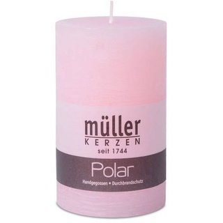 Müller Rustik Stumpenkerzen Polar 160/68 mm - Rosa (Malve) - durchgefärbte Kerzen mit ca. 64 Stunden Brenndauer (4 Stück)