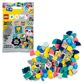 LEGO 41958 DOTS Ergänzungsset Sport, Bastelset für Kinder, Steinchen für Armbänder, Zimmer-Deko und anderes Zubehör