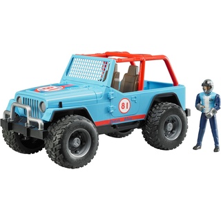 Bruder® Spielzeug-Auto Jeep Cross Country Racer blau 30 cm mit Rennfahrer (02541), Made in Europe blau