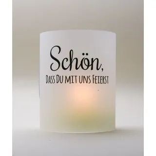 Webermann 4er Set Windlicht - Schön DASS du mit Uns Feierst - edle Kerzen Deko - Lichthülle für Tischlicht - Tischdeko Geschenk - Teelichthülle für Wohnzimmer