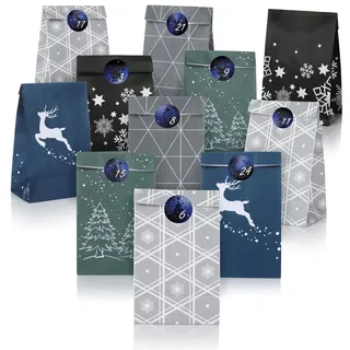 Nordstern Adventskalender zum Befüllen DIY Geschenktüten Set 2023