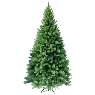 RS Trade 1101 Colorado-Mix 195 cm Weihnachtsbaum PVC künstlich (Ø ca. 114 cm) mit 984 Spitzen - Schnellaufbau Klappsystem, schwer entflammbar, Tannenbaum inkl. Metall Christbaum Ständer