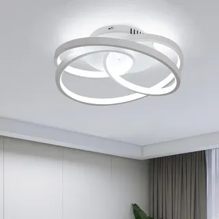 Goeco Deckenlampe LED Modern, 40W LED Deckenleuchte Spirale aus Acryl, Kaltweißes Licht 6500K Deckenlampen Deckenbeleuchtung für Schlafzimmer, Küche, Wohnzimmer, Esszimmer, Flur, Weiß Durchm. 30CM