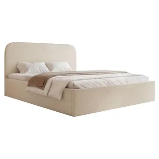 Selsey Sonvivo - Polsterbett 180x200 mit Bettkasten, Bouclé, hellbeige - Beige