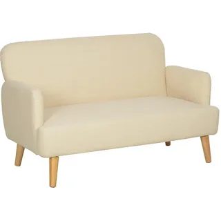 Homcom 2 Sitzer Sofa, Kleine Couch mit Samtoptik, Holzbeine, Dicke Gepolsterter Polstersofa mit Armlehne für Wohnzimmer, Sofas | Gr.: onesize
