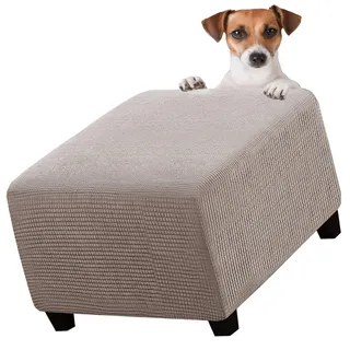 Fußhocker Schonbezug Hockerbezug 40x40/45x45/50x50/60x60 Stretch Silberfuchssamt Ottomane Bezug Quadratisch Protector Überzug für Hocker Hussen(7#,22x22in/55x55cm)