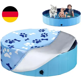 Hunde Pool Abdeckung, Pfote Muster Rund Schwimmbad Abdeckung Für Doggy, Doggy Po