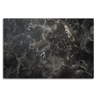 Wallario Frühstücksbrett Schwarze Marmor-Optik, (inkl. rutschfester Gummifüße 4mm, 1-St), 20x30cm schwarz