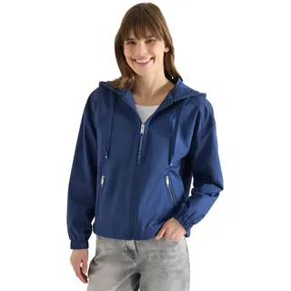 Cecil Jacke aus Baumwollmix mit Kapuze - Blau