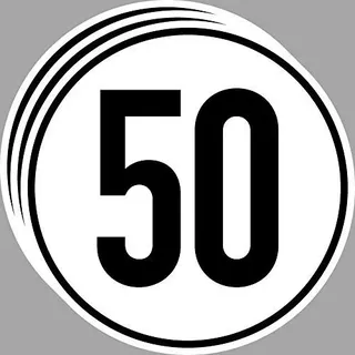 GreenIT 3 Stück 20cm Aufkleber Sticker 50 km/h kmh Geschwindigkeit Auto Pkw Bus LKW Anhänger Schild